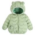 URMAGIC Toddler Baby Teddy Puffer Jacket Cute Dinosaur Printed Winter Warm Coat with Hoods Bears Ears Lightweight Outerwear