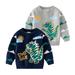 Esho 1/2 Packs Boys Casual Cartoon Dinosaur Knitted Sweaters Pullover Tops 2-7 Years
