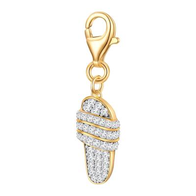 Glanzstücke München - Charm Sandale Sterling Silber Zirkonia in Gelbgold Charms & Kettenanhänger 1 ct Damen