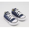 Kids Converse Baby Boys All Star Low Shoes In Navy Blue And White, 4 Infant