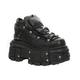 New Rock Unisex Metallic Black Leather Gothic Boots- M-TANK106-C2 - Size EU 37