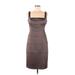 Jax Cocktail Dress - Party Square Sleeveless: Brown Solid Dresses - Women's Size 8