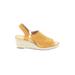 Clarks Wedges: Yellow Print Shoes - Women's Size 10 - Open Toe