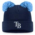 Women's Fanatics Branded Navy/Light Blue Tampa Bay Rays Double Pom Cuffed Knit Hat