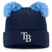 Women's Fanatics Branded Navy/Light Blue Tampa Bay Rays Double Pom Cuffed Knit Hat