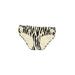 Carmen Marc Valvo Swimwear Swimsuit Bottoms: Ivory Zebra Print Swimwear - Women's Size Small