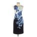 Maeve Casual Dress - Sheath Crew Neck Sleeveless: Blue Floral Dresses - Women's Size 4