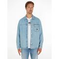 Jeanshemd TOMMY JEANS "TJM ESSENTIAL DENIM OVERSHIRT" Gr. L, N-Gr, blau (lt indigo) Herren Hemden Langarm