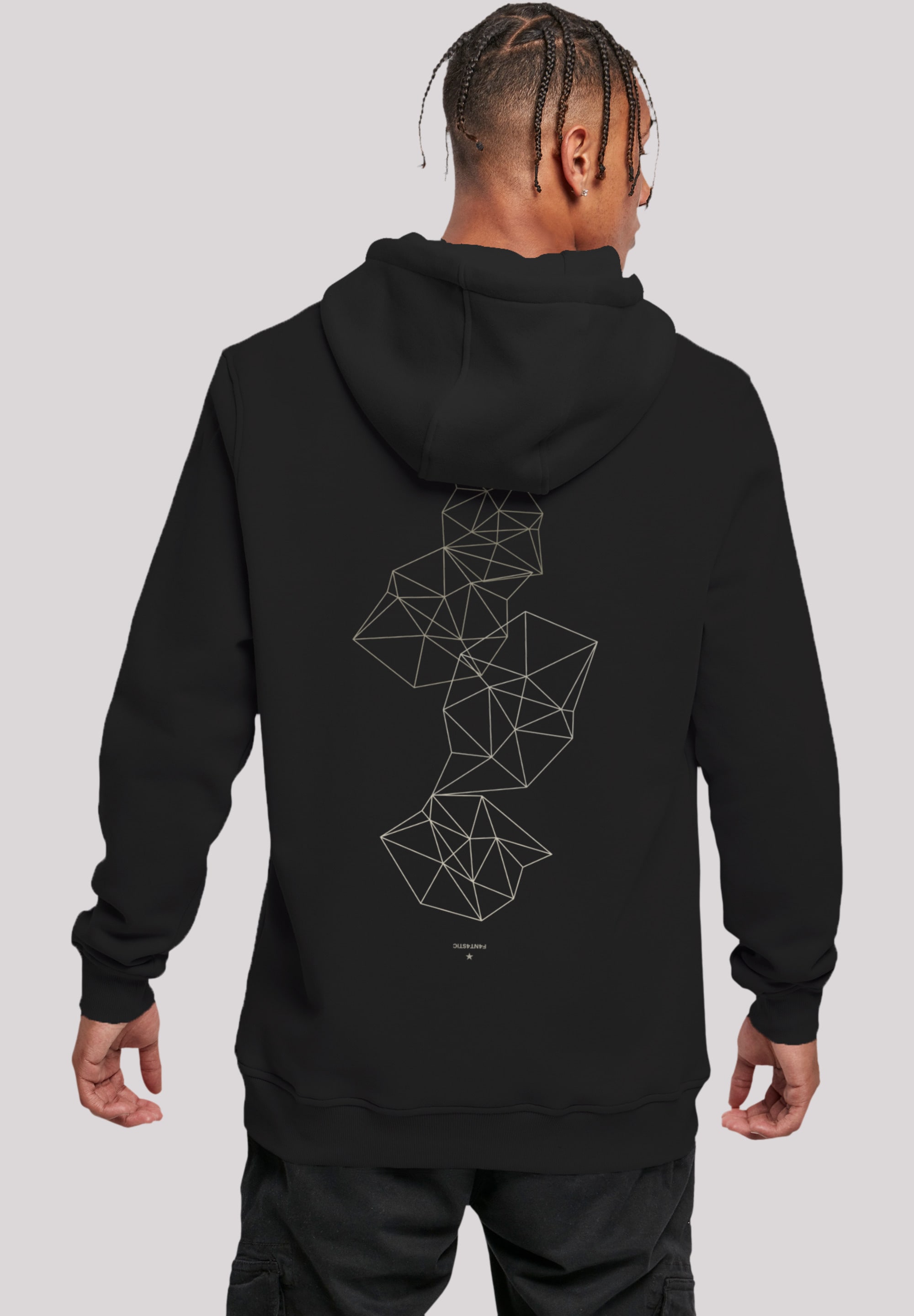Kapuzenpullover F4NT4STIC "Geometrics Abstract", Herren, Gr. 3XL, schwarz, Obermaterial: 65% Baumwolle, 35% Polyester, slim fit, Pullover, Print Image