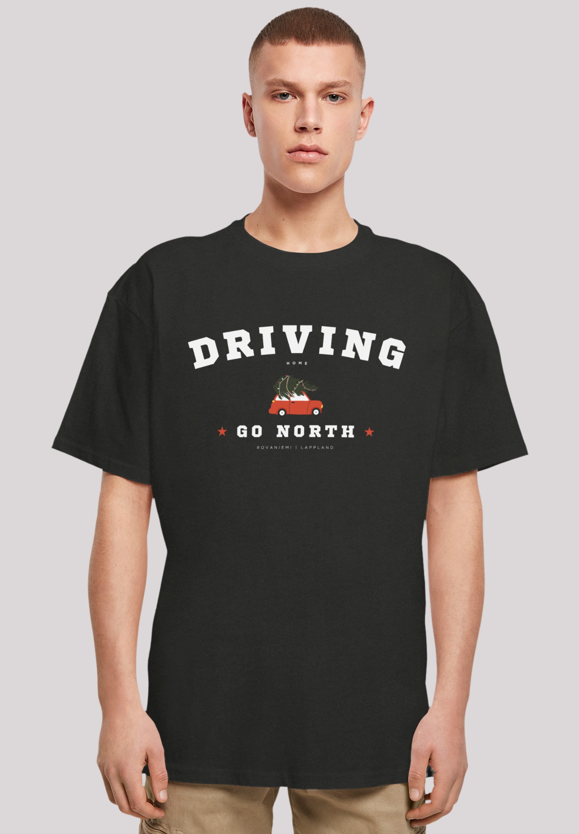 T-Shirt F4NT4STIC "Driving Home Weihnachten", Herren, Gr. XL, schwarz, Obermaterial: 100% Baumwolle, oversize, Rundhals, ohne Bündchen, Shirts, Weihnachten, Geschenk, Logo Image