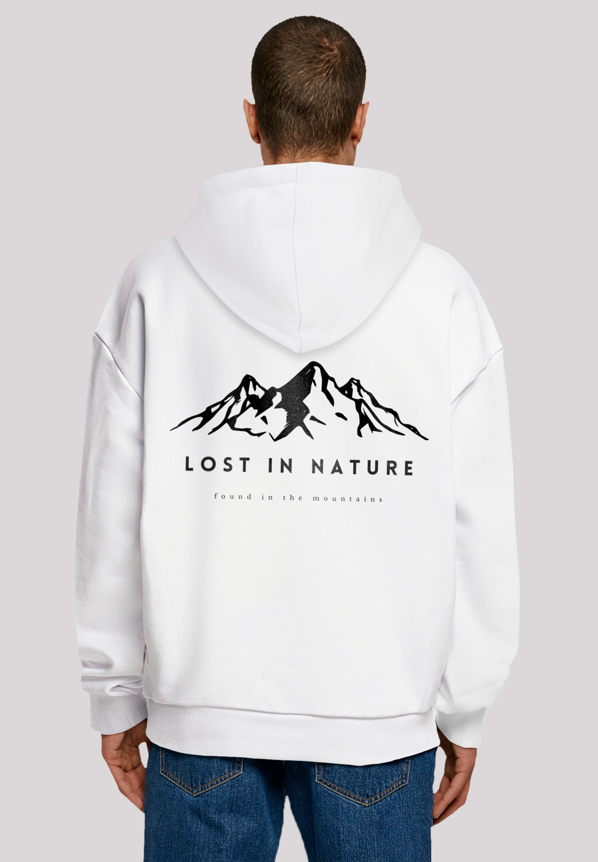 Kapuzenpullover F4NT4STIC "MOUNTAIN x F4NT4STIC", Herren, Gr. L, weiß, Obermaterial: 100% Baumwolle, oversize, Pullover Kapuzenpullover, Print