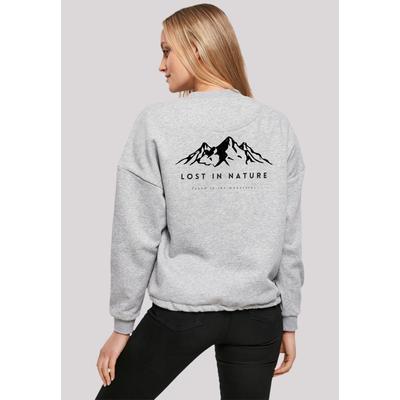Sweatshirt F4NT4STIC "Lost in nature", Damen, Gr. S, grau (erdgrau), Obermaterial: 65% Baumwolle, 35% Polyester, casual, oversize, Rundhals, Langarm ohne Bündchen, Sweatshirts, Print Image