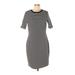 MICHAEL Michael Kors Casual Dress - Sheath Crew Neck Short sleeves: Black Print Dresses - Women's Size Large