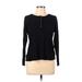 Style&Co Long Sleeve Henley Shirt: Black Tops - Women's Size Large
