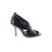BCBGMAXAZRIA Heels: Slip-on Stilleto Cocktail Party Black Print Shoes - Women's Size 8 - Open Toe