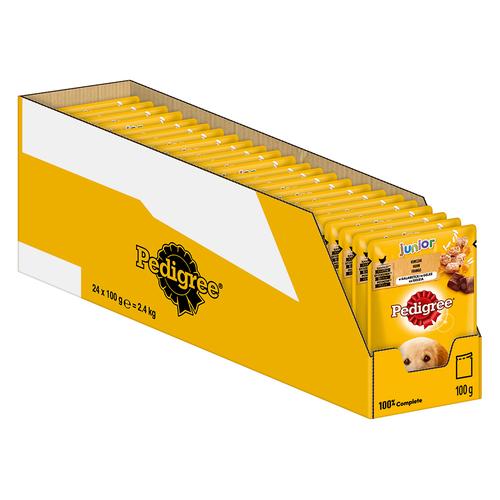 96x 100g Pedigree Junior Frischebeutel Multipack Huhn in Gelee Hundefutter nass