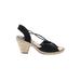 Bella Vita Heels: Slingback Chunky Heel Casual Black Solid Shoes - Women's Size 7 1/2 - Open Toe