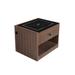 Home Decor Glass Nightstand Wood/Glass in Brown | 17.8 H x 19.77 W x 16.22 D in | Wayfair DAGEW160969410