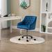 Rosdorf Park Charetta Office Chair, Perfect for Desk or Chic Vanity SetUp, Modern & Timeless Upholstered in Blue | 35 H x 21 W x 18 D in | Wayfair