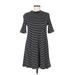 Uniqlo Casual Dress - A-Line High Neck 3/4 sleeves: Black Color Block Dresses - Women's Size Medium