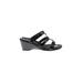 Mephisto Wedges: Black Print Shoes - Women's Size 39 - Open Toe