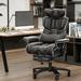 Brayden Studio® Charlytte Executive Chair Reclining Office Chair w/ Footrest Upholstered in Black | 26 W x 26 D in | Wayfair