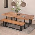 Millwood Pines Bulman 36 W Dining Set Wood/Metal in Brown | 30 H x 36 W x 72 D in | Wayfair C5665463C5A44EEFAB334038EF576E63