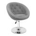 Mercer41 Antoinette Round Tufted Vanity Chair w/ 360 Swivel, Cute Velvet Makeup Seat w/ Adjustable Height in Gray | 32 H x 26.5 W x 24 D in | Wayfair