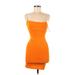Zara Casual Dress - Mini Open Neckline Sleeveless: Orange Solid Dresses - Women's Size Small