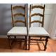 Pair of Early 20th Century Walnut Ladder Back Dining Room Chairs