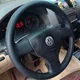 Coprivolante per auto in pelle intrecciata per Volkswagen VW Golf 5 V Golf Plus Polo Jetta Tiguan
