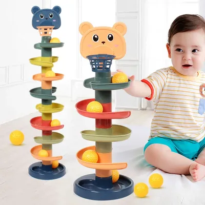 Giocattoli per bambini Montessori Rolling Ball Pile Tower giocattoli educativi precoci per bambini