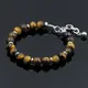 Perline occhio di tigre da 8 mm Catena in acciaio inossidabile Braccialetti con fili di pietra naturale colorata Uomo Donna Bracciale con ciondoli Regali di gioielli maschili