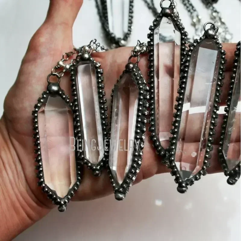 10 pezzi da donna in cristallo gotico collana in acciaio inossidabile decorazioni Y2K gotico scuro Emo Witchcraft collare accessorio bigiotteria