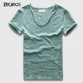 T-Shirt da uomo di marca Zecmos Plain Hip Hop moda Casual XXXL T-Shirt con scollo a V Swag per uomo