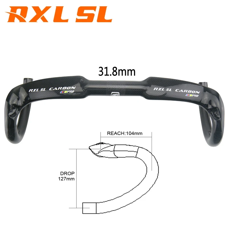 RXL SL manubrio da bicicletta manubrio da strada in carbonio 31.8mm 3K/UD manubrio in fibra di carbonio lucido/opaco manubrio da bici da strada parte da ciclismo