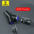 Baseus Caricabatteria da auto da 40 W per telefono cellulare universale Slot per accendisigari per auto doppio USB per tablet GPS 3 dispositivi Caricatore per telefono per auto