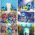Monsters Inc Sulley Photo Background bambini Kid 1st Birthday Party Big Eyes Mike Wazowski Blue