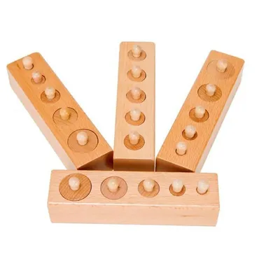 Montessori in legno Set cilindro presa Puzzle giocattolo bambino pratica sensi giocattoli bambini in