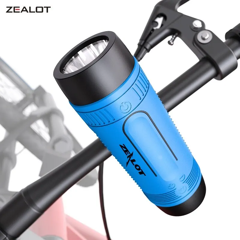 ZEALOT-S1 Altoparlante Bluetooth Altoparlante per bicicletta esterno Altoparlante wireless portatile impermeabile Supporto TF Card + Torcia + Power Bank