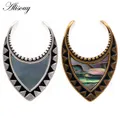 Alisouy 1PC Vintage Copper Shell Water Drop sella Ear tunnel Plugs Expander barella calibri