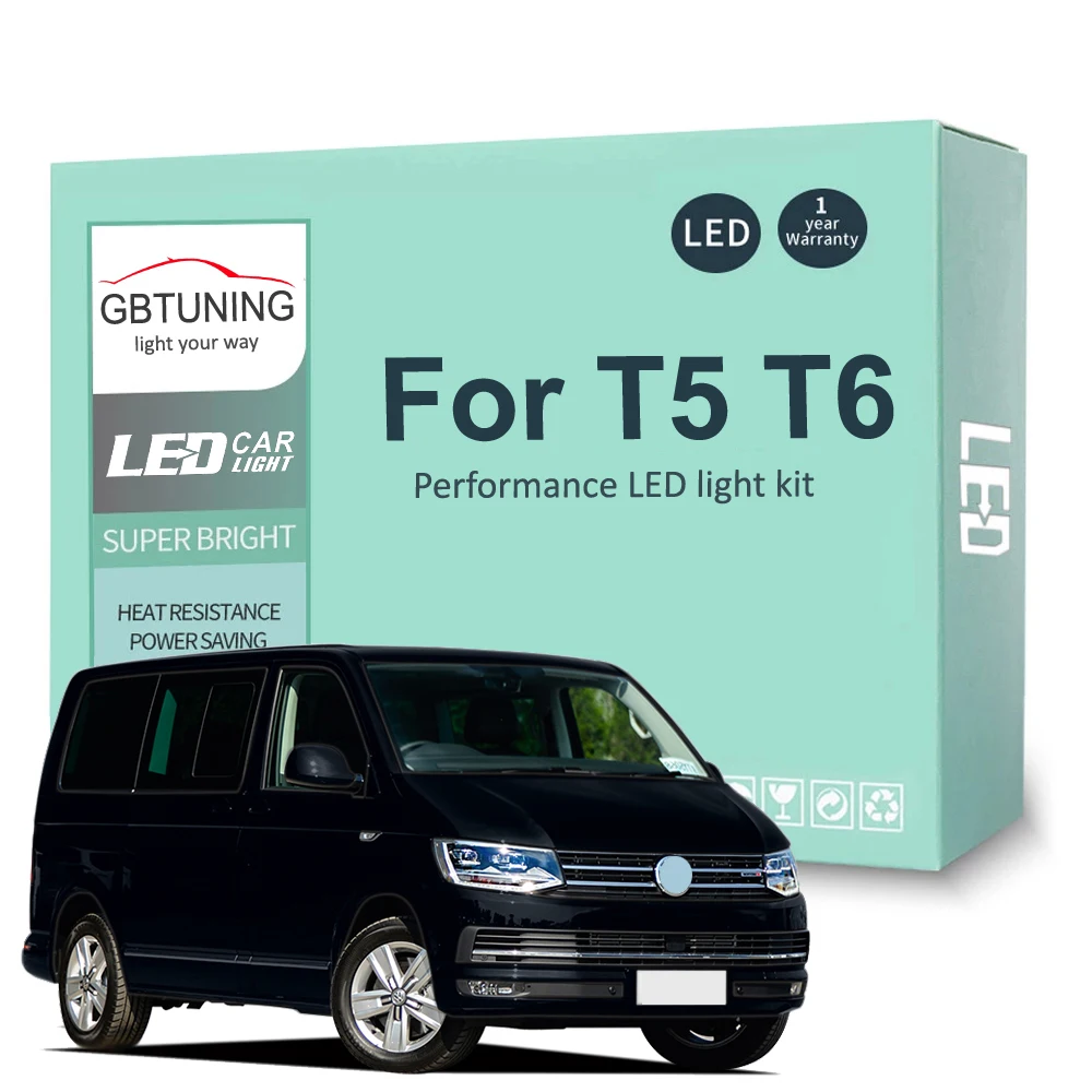 Kit lampadine per interni a LED per Volkswagen VW Multivan Caravelle MK5 MK6 T5 T6 2003-2018 Cupola per auto Mappa Lampada da lettura per bagagliaio Canbus