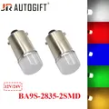 10PCS BA9S T4W 2835 Verde 4300K LED Lampadina per auto Interni Auto LED Luce targa 2LED 2835 2SMD DC12V/24V Bianco Rosso Blu