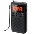 Batteria portatile radio FM/AM/SW RD218 da 2 AA, auricolare stereo, display LCD sveglia digitale per