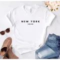 T-shirt da donna New York Soho alphabet cotton funny T-shirt ladies Top Tee T-shirt alla moda