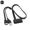 2 in 1 Hard Disk Drive SATA 22pin a eSATA Data adattatore per cavo alimentato tramite USB 50cm utilizzare per HDD 2.5 "Driver Laptop Converter