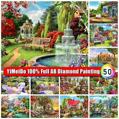 YiMeiDo 100% AB pittura diamante giardino casa mosaico immagine di strass fai da te trapano completo