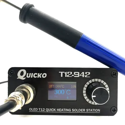 QUICKO MINI T12 STC OLED Stazione di saldatura digitale 942 ferro elettronico con impugnatura 9501