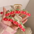 Jelly Cherry Grab Clip Original Sweet Girl Women Resin Head Hair Shark Clip Spring Claw Clip