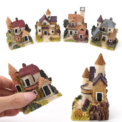 1 pz 4 stile Mini piccoli cottage casa fata giardino miniature ornamento fai da te decorazione